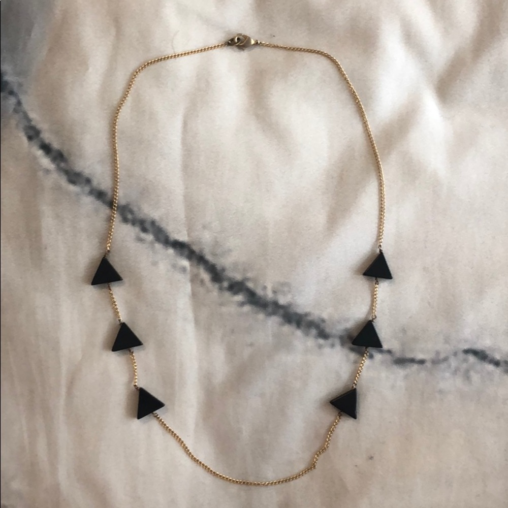 “Gold” necklace with black triangles